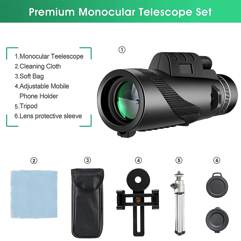 Powerful Monocular Telescope Portable