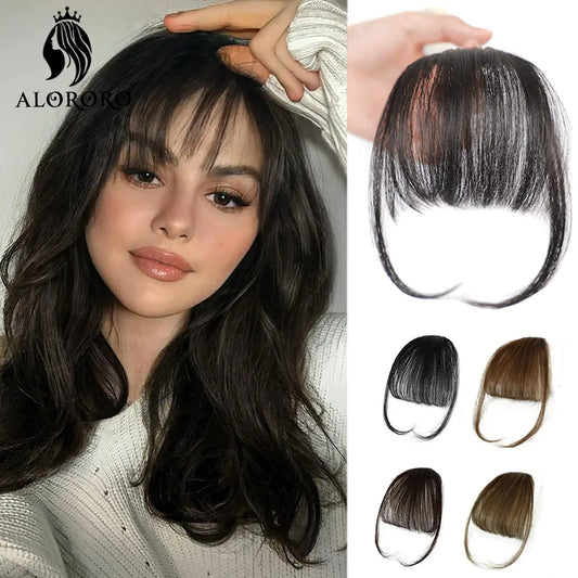 Fake Invisible Synthetic Hair Bangs Hair Clip-In Extension