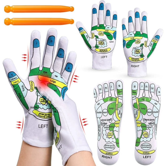Acupressure Reflexology Gloves and Socks Set Massage